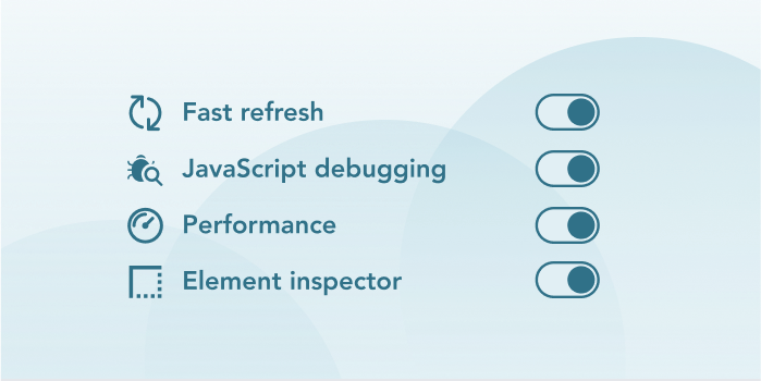 List of developer tool toggles for debugging, performance, and more